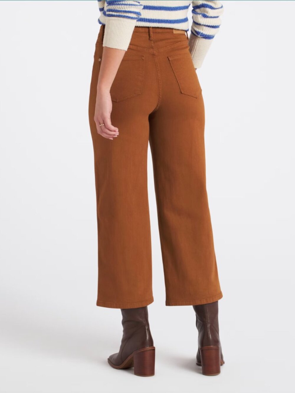 Judy Blue Caramel Brown Jasper High Rise Control Top Cropped Wide Leg Jean Size - Picture 2 of 8